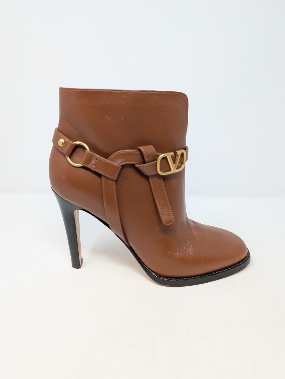 Valentino Garavani VLogo Brown Ankle Boots booties Size 37 - Picture 4 of 12